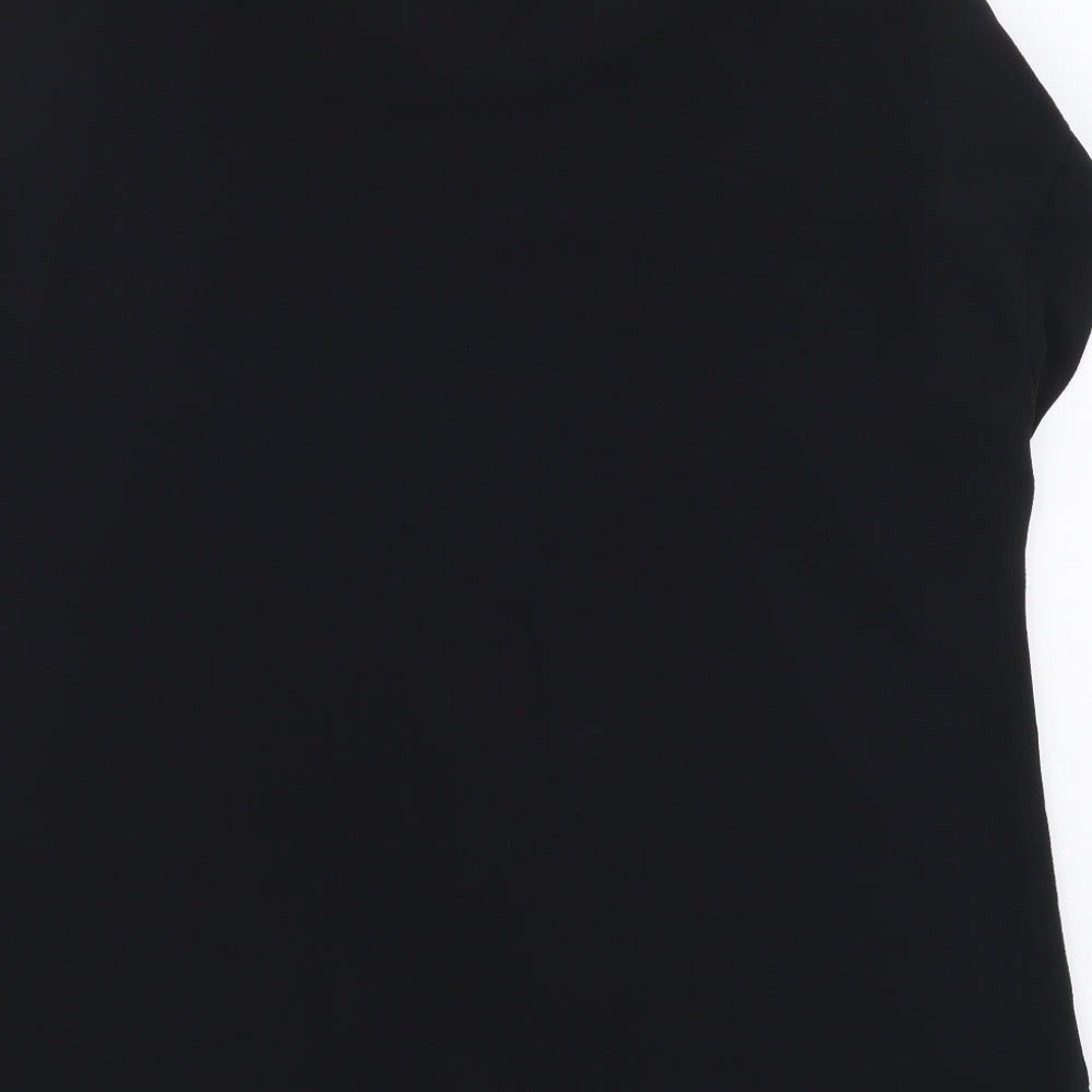 NEXT Womens Black Polyester Basic Blouse Size 12 Round Neck
