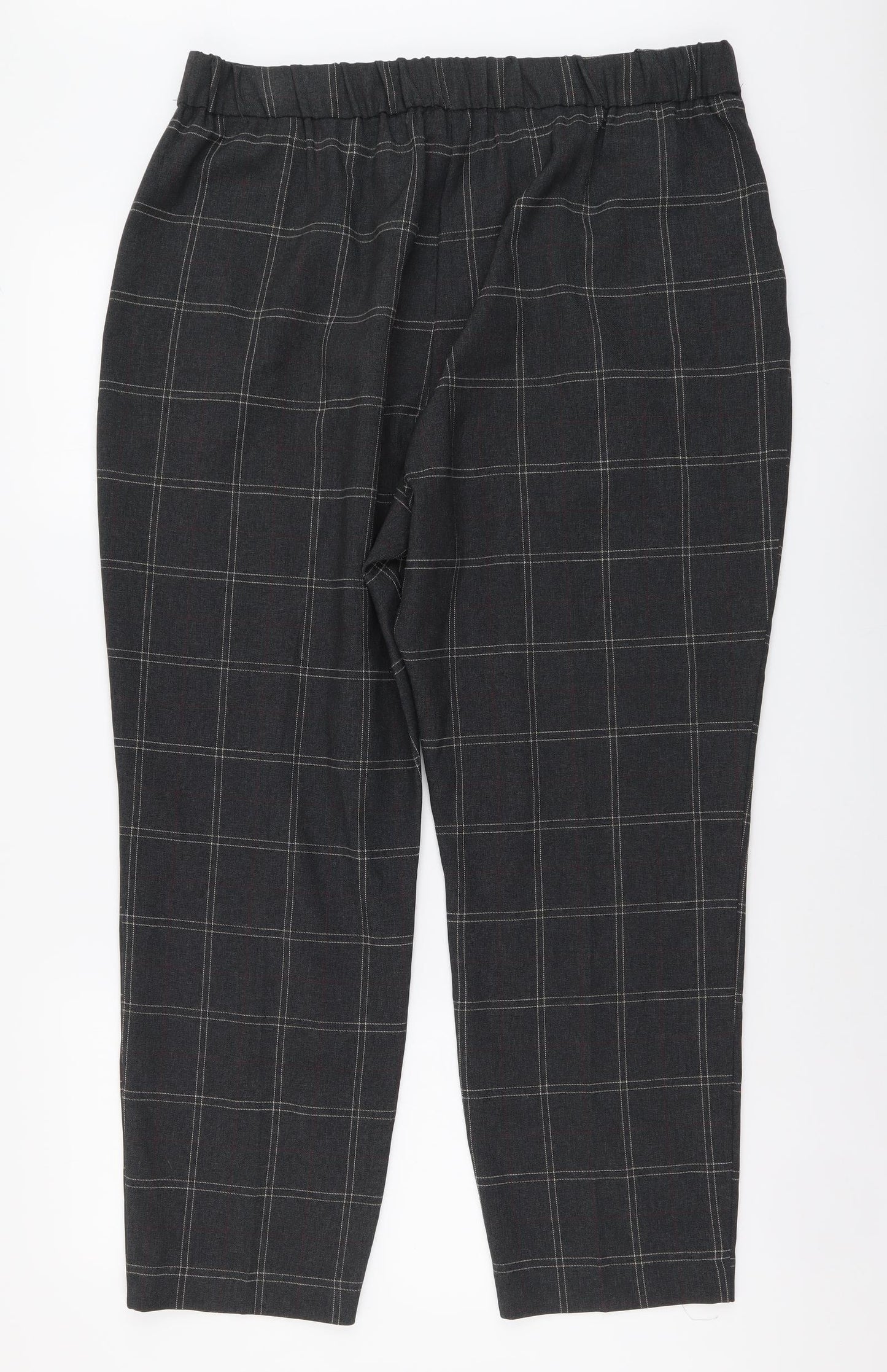 Primark Womens Green Geometric Polyester Trousers Size 18 L27 in Regular Button