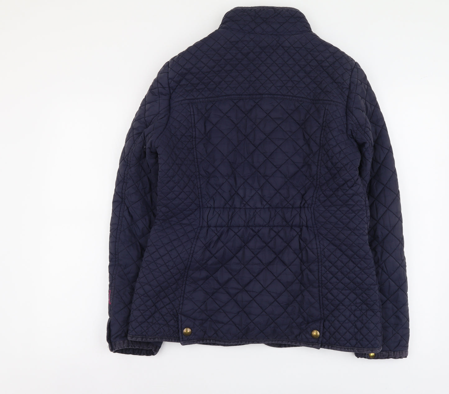 Joules Womens Blue Quilted Jacket Size 14 Zip