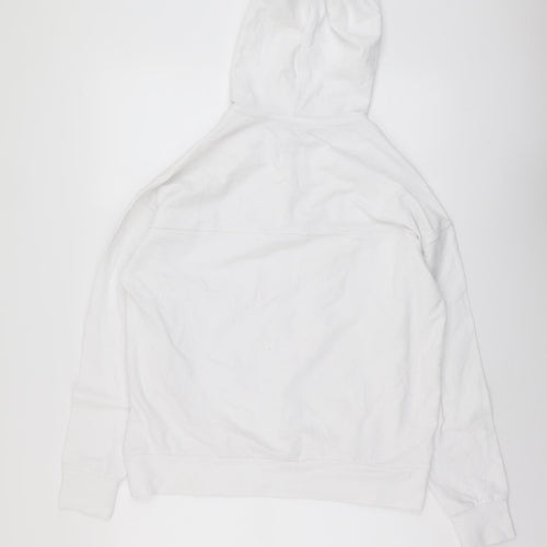 L'Couture Womens White Cotton Pullover Hoodie Size XS Zip