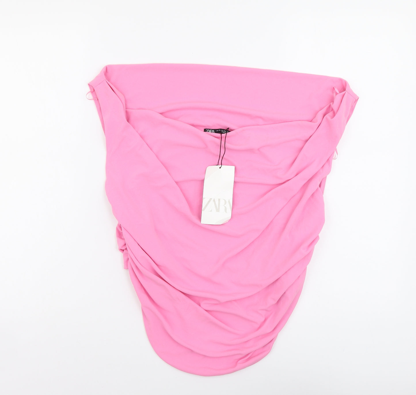 Zara Womens Pink Polyester Basic Tank Size 2XL Square Neck