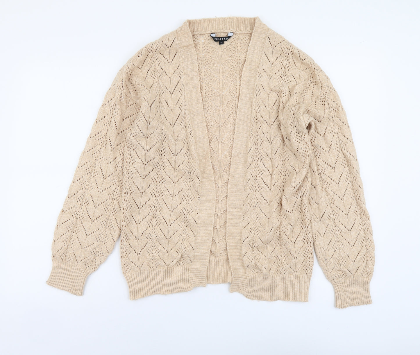 Peacocks Womens Beige V-Neck Viscose Cardigan Jumper Size S