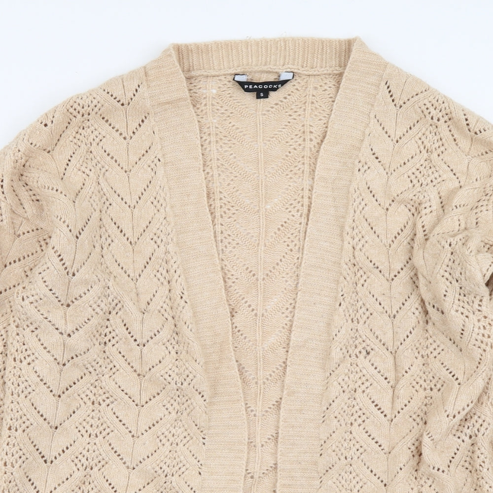 Peacocks Womens Beige V-Neck Viscose Cardigan Jumper Size S