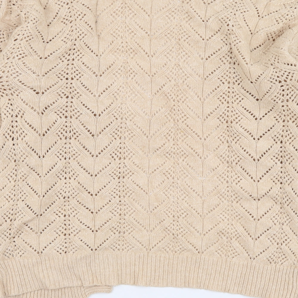 Peacocks Womens Beige V-Neck Viscose Cardigan Jumper Size S