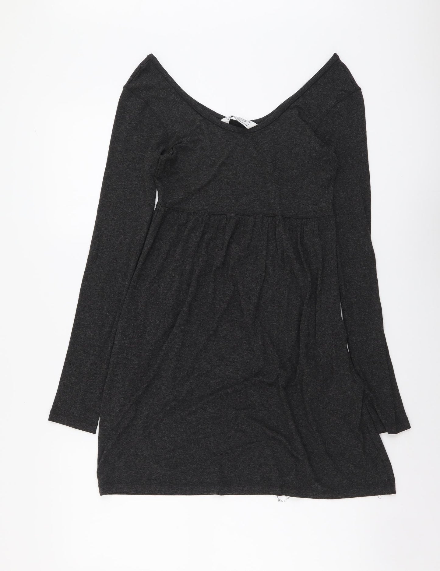The White Company Womens Grey Viscose Mini Size S V-Neck Pullover