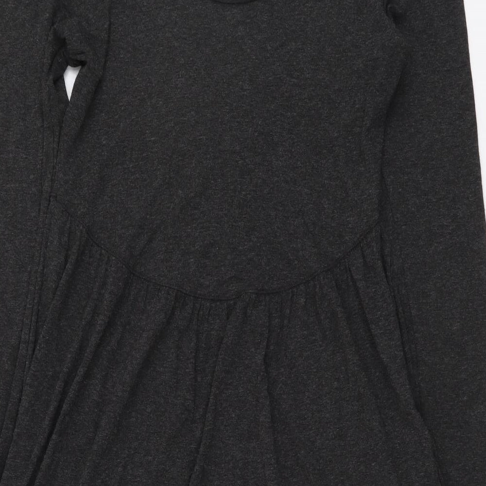 The White Company Womens Grey Viscose Mini Size S V-Neck Pullover