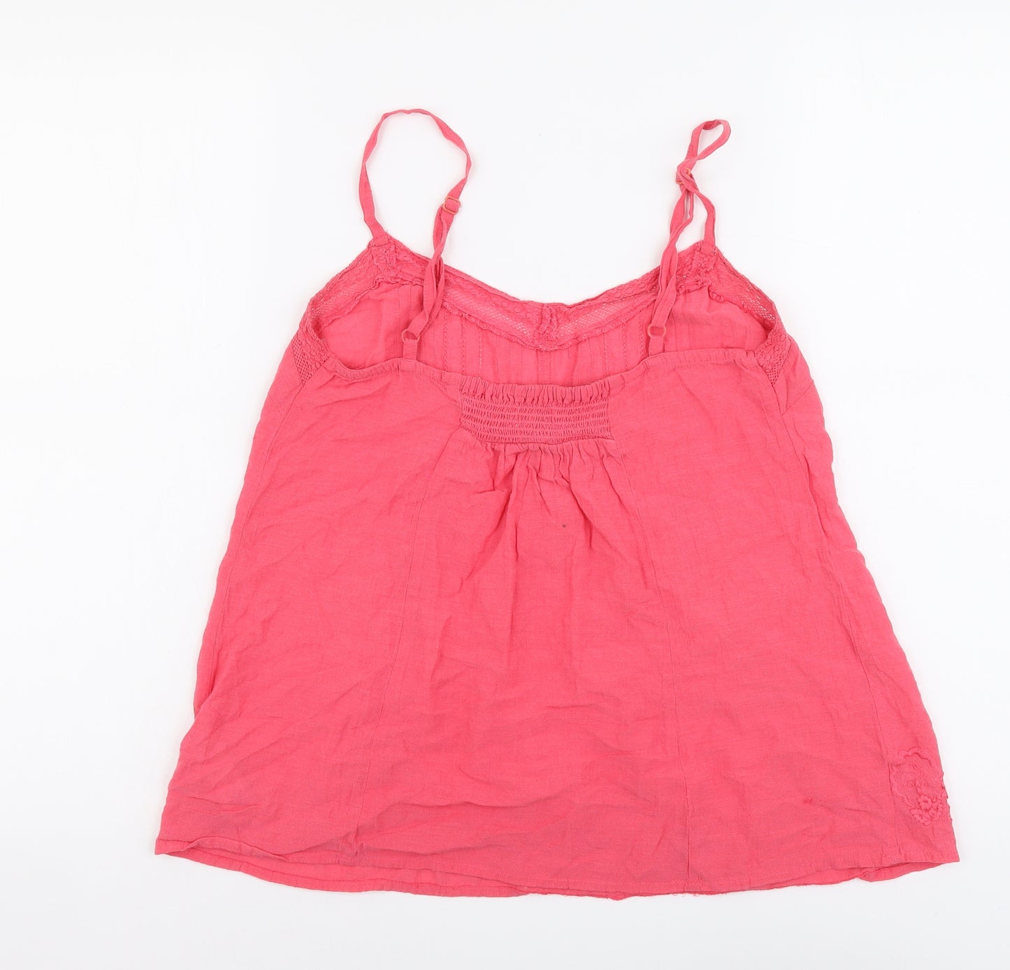 Monsoon Womens Pink Viscose Basic Tank Size 10 V-Neck