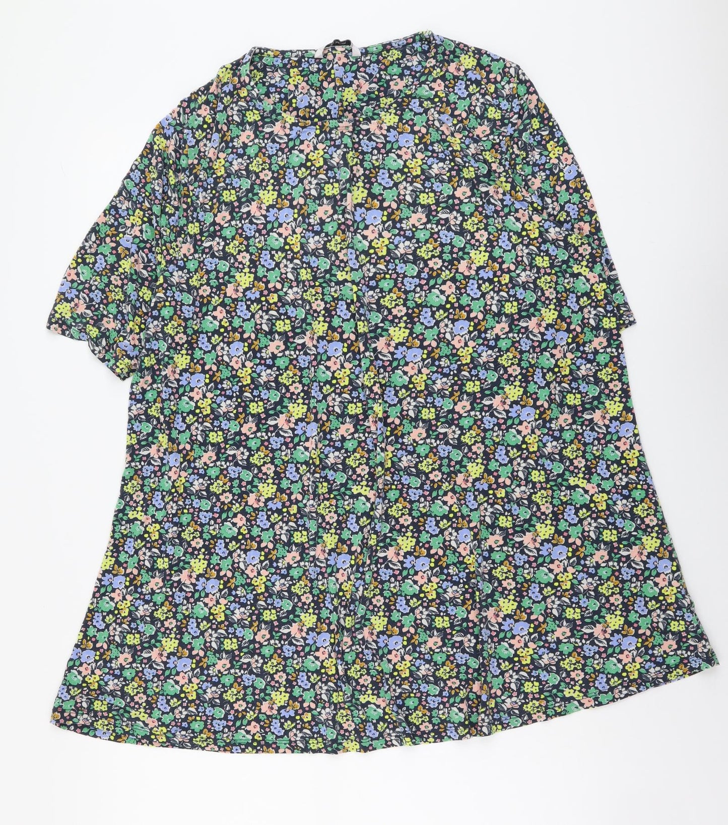TU Womens Multicoloured Floral Viscose Basic Blouse Size 22 Round Neck