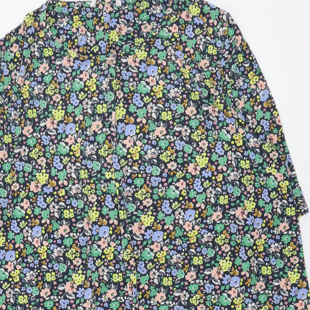 TU Womens Multicoloured Floral Viscose Basic Blouse Size 22 Round Neck