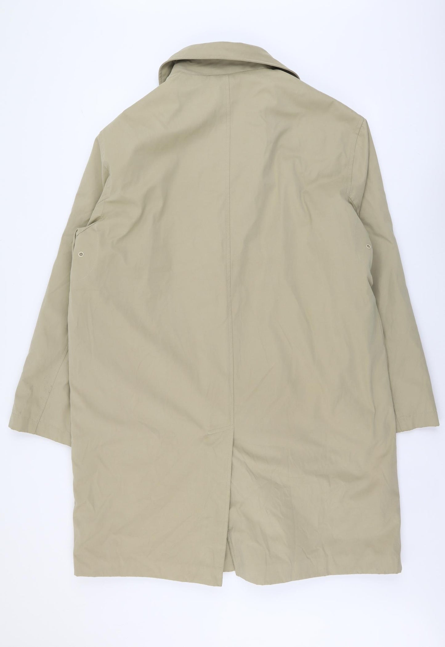 Henley & Knight Mens Beige Trench Coat Coat Size XL Button