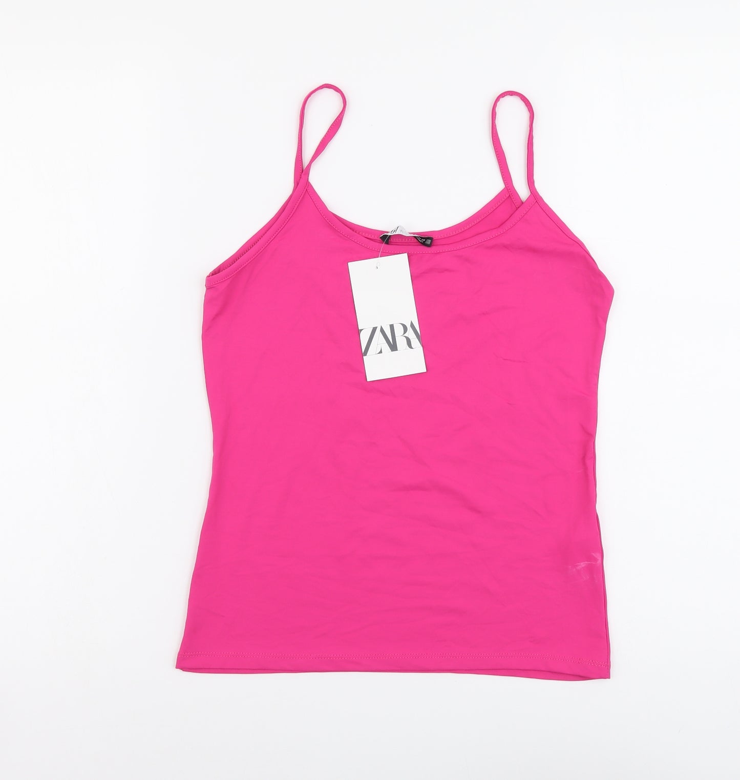 Zara Womens Pink Polyamide Camisole Tank Size M Scoop Neck