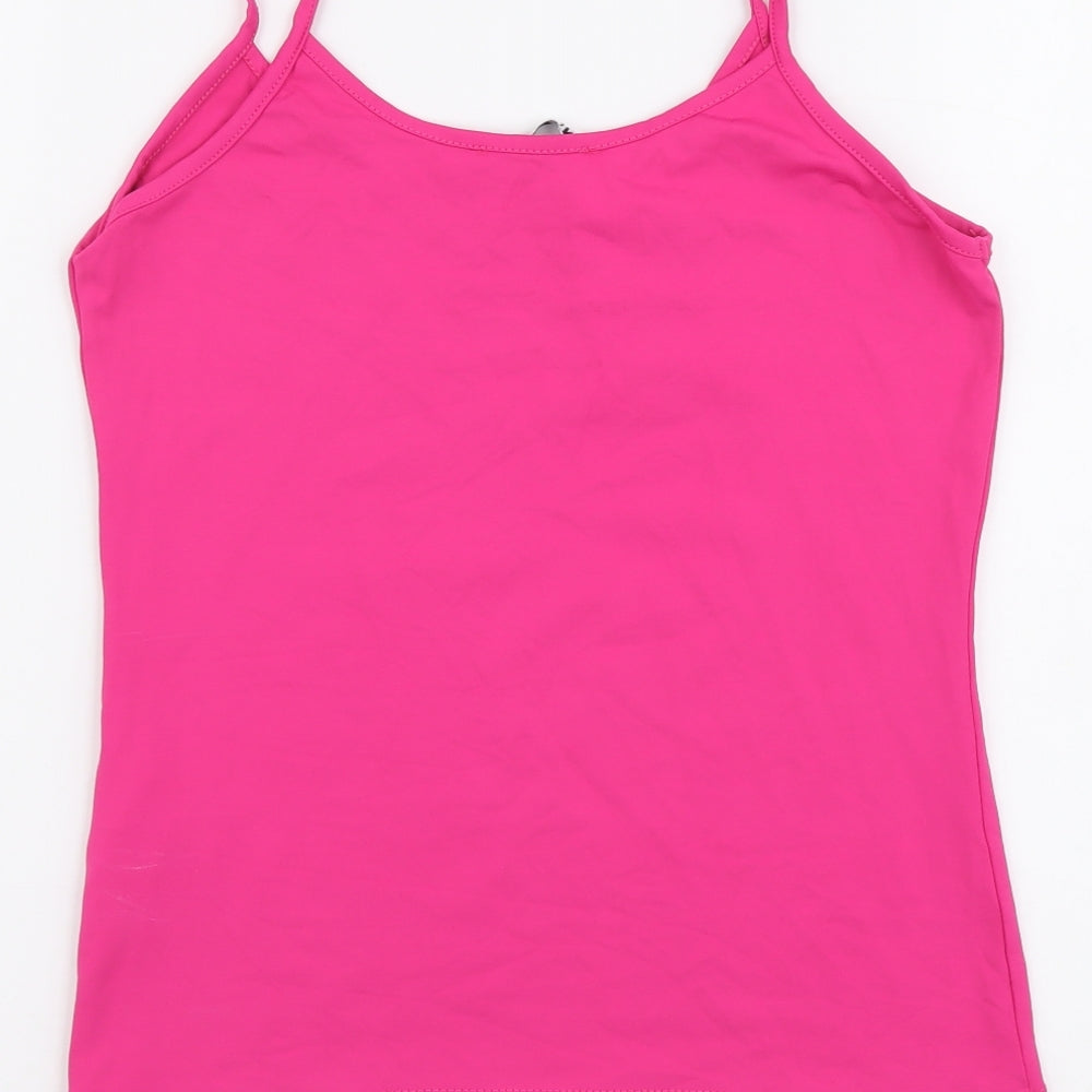 Zara Womens Pink Polyamide Camisole Tank Size M Scoop Neck