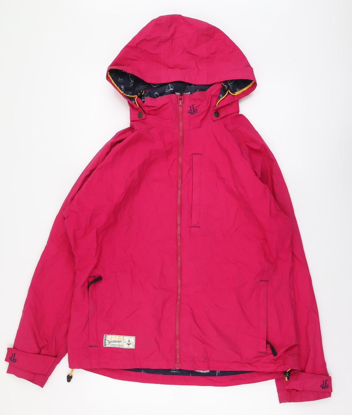 Lazy Jacks Womens Pink Windbreaker Coat Size L Zip