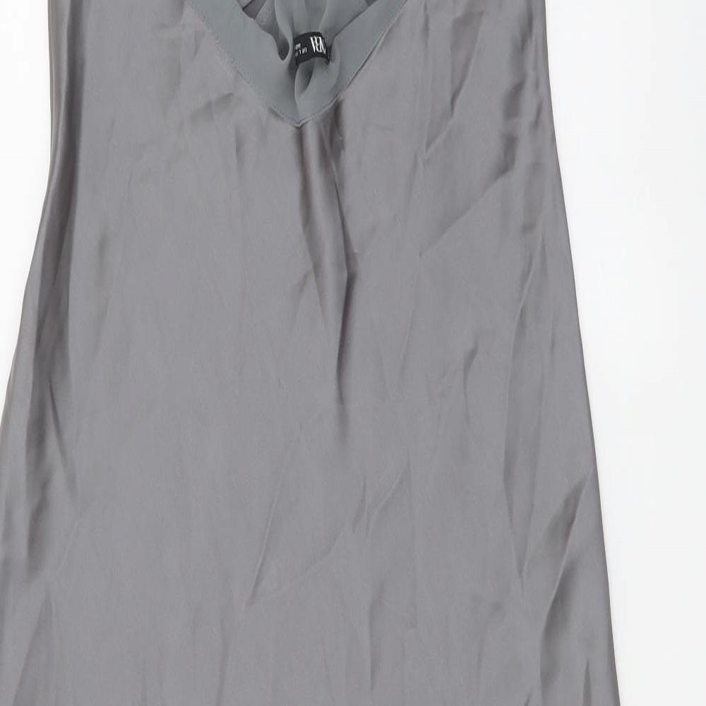 Zara Womens Grey Polyester Maxi Size L Halter Zip