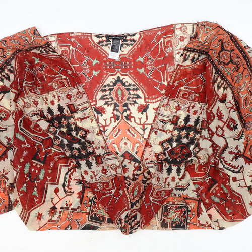 Warehouse Womens Multicoloured Geometric Polyester Cropped Blouse One Size V-Neck