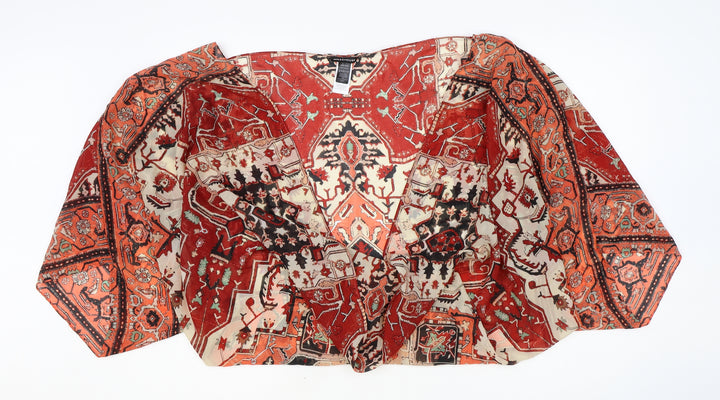 Warehouse Womens Multicoloured Geometric Polyester Cropped Blouse One Size V-Neck