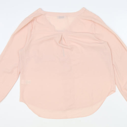 Papaya Womens Pink Polyester Basic Blouse Size 12 V-Neck