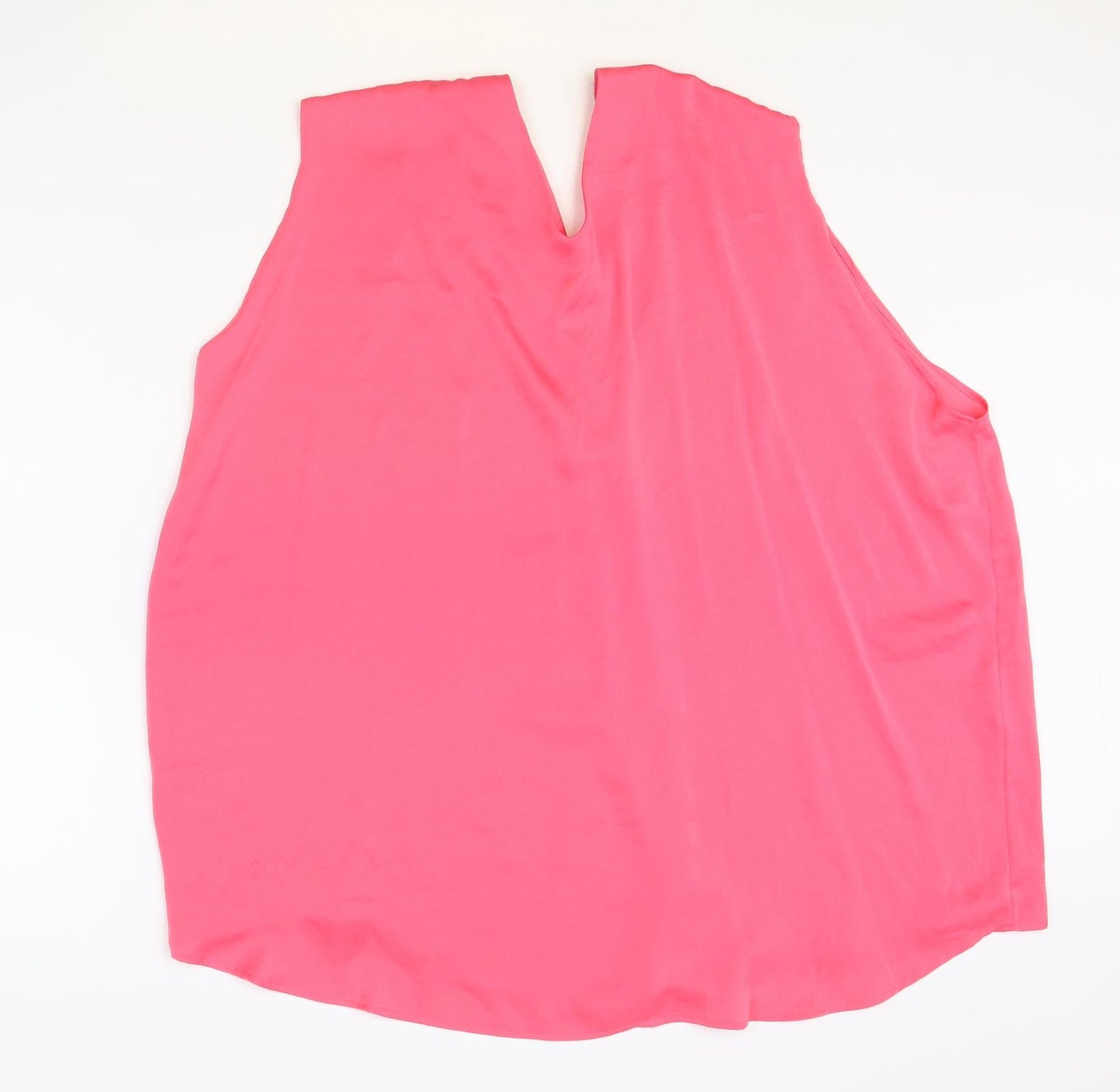 Marks and Spencer Womens Pink Polyester Basic Tank Size 24 V-Neck