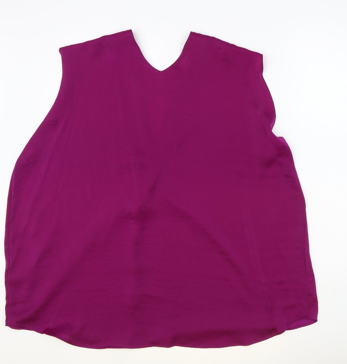 Marks and Spencer Womens Purple Polyester Basic Tank Size 20 V-Neck
