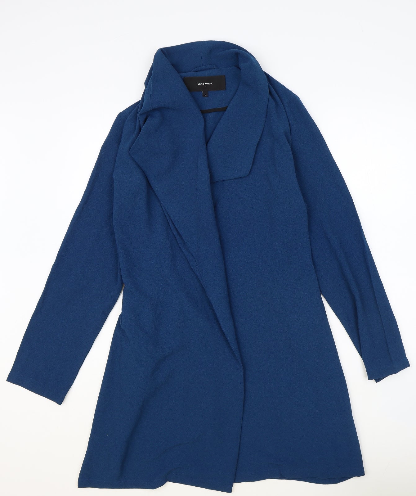 VERO MODA Womens Blue Overcoat Coat Size XL Tie