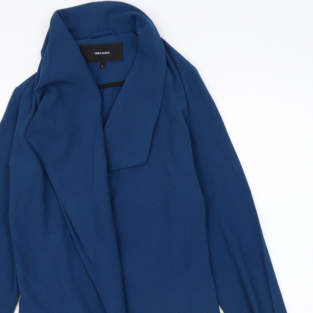 VERO MODA Womens Blue Overcoat Coat Size XL Tie