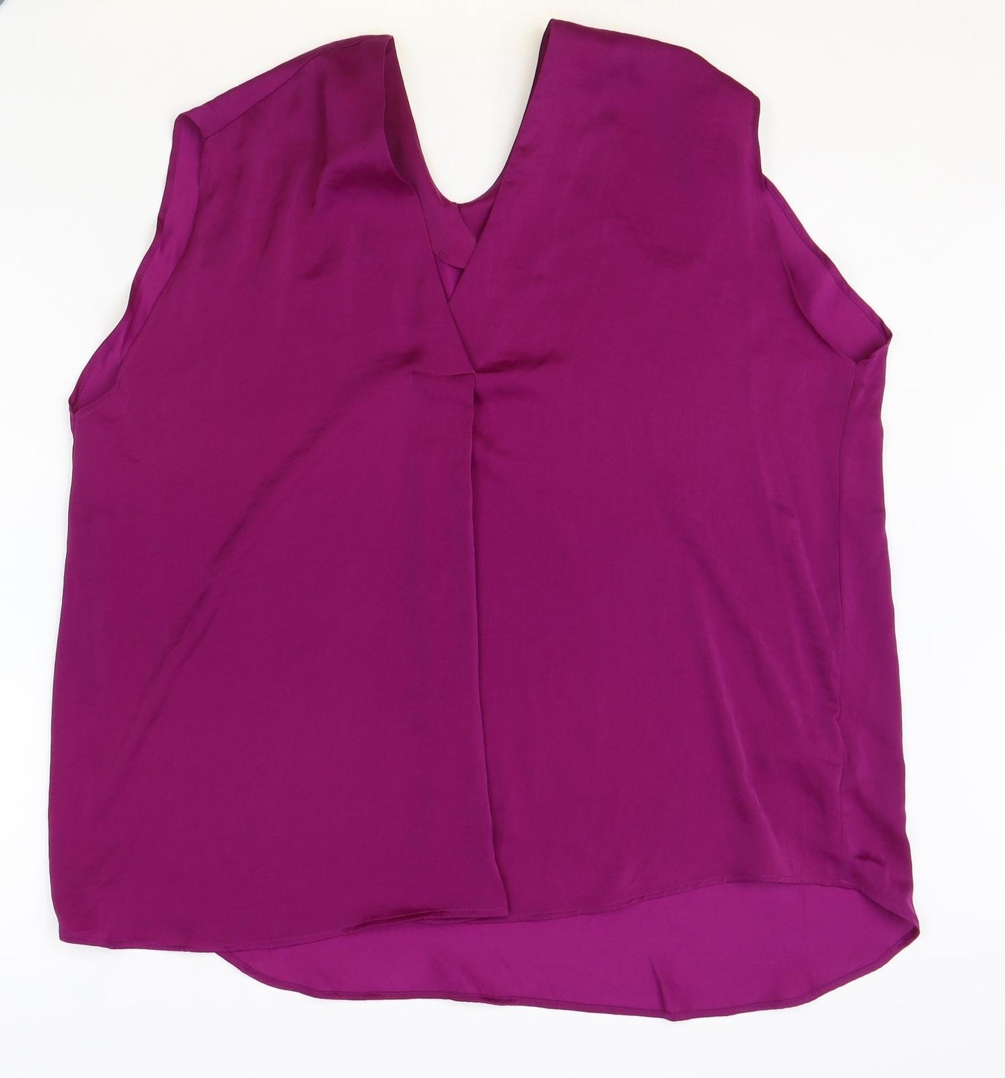 Marks and Spencer Womens Purple Polyester Basic Tank Size 20 V-Neck