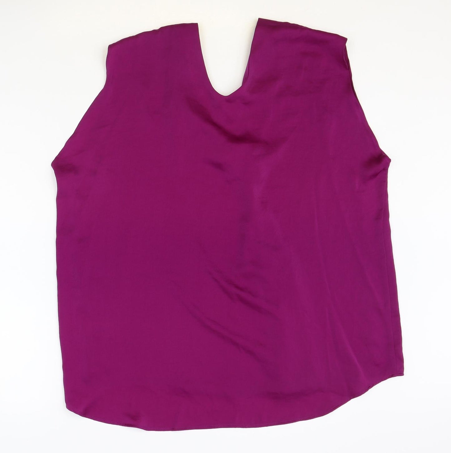 Marks and Spencer Womens Purple Polyester Basic Tank Size 20 V-Neck