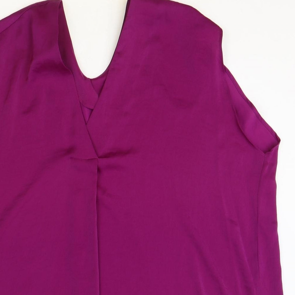 Marks and Spencer Womens Purple Polyester Basic Tank Size 20 V-Neck