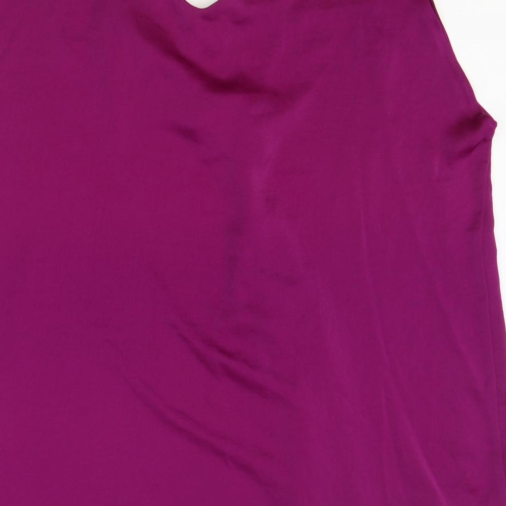 Marks and Spencer Womens Purple Polyester Basic Tank Size 20 V-Neck