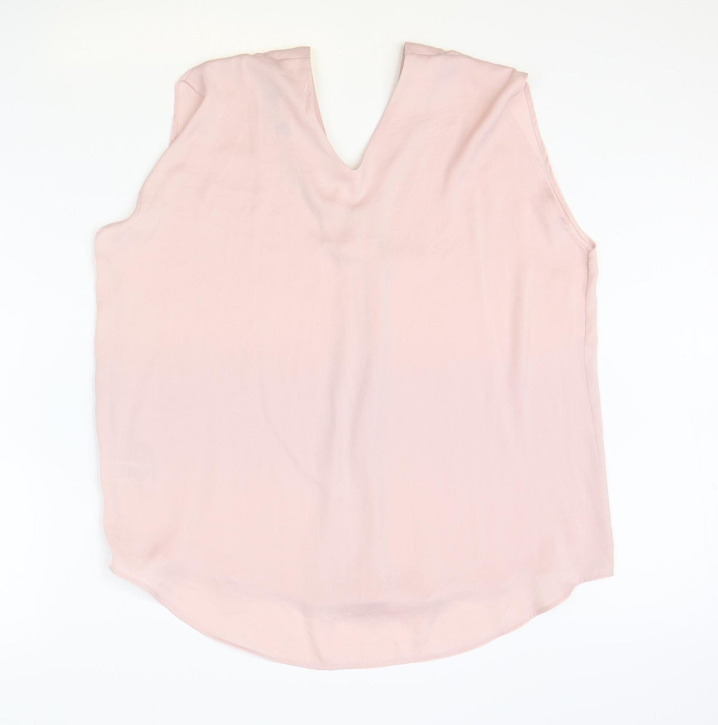 Marks and Spencer Womens Pink Polyester Basic Tank Size 18 V-Neck