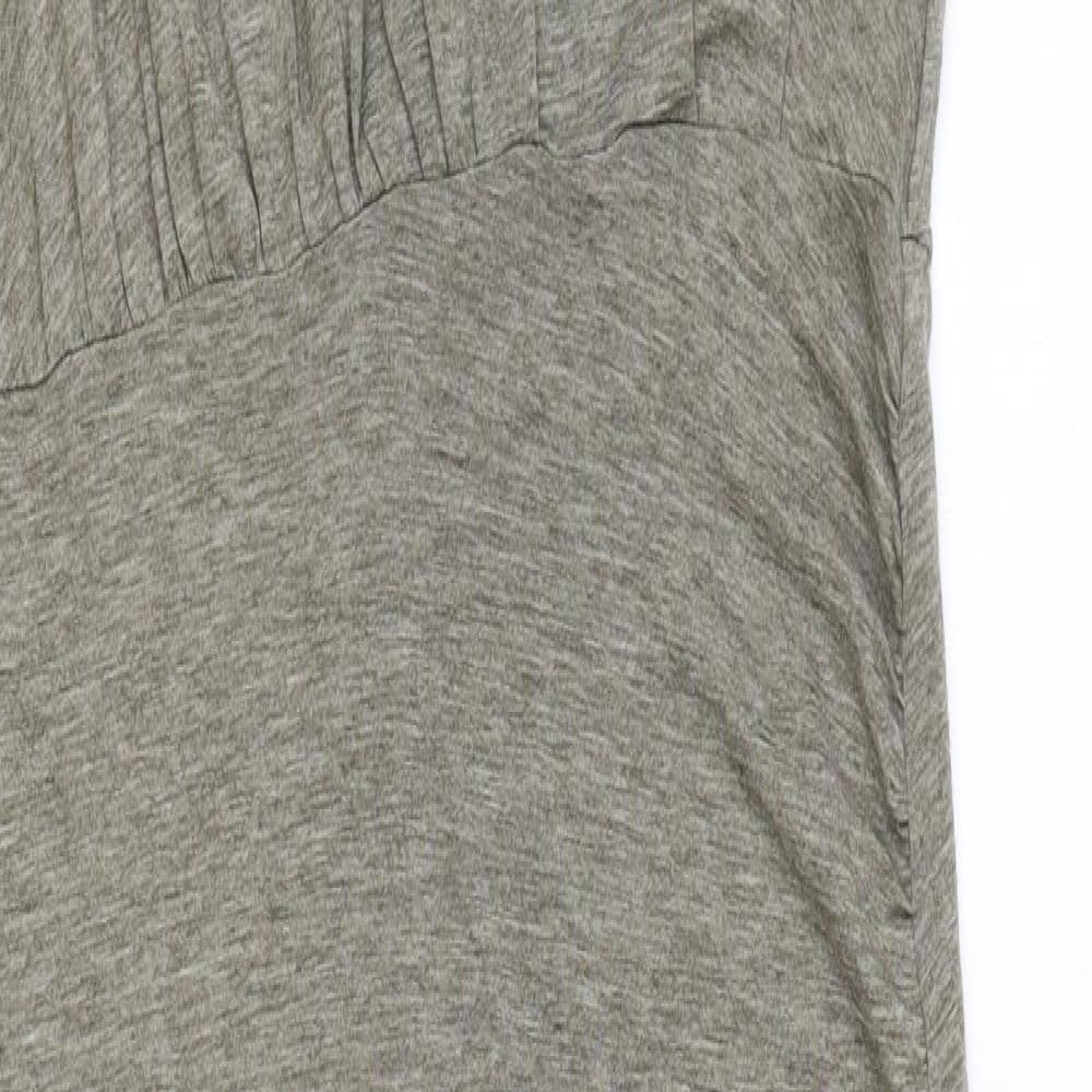 AllSaints Womens Brown Lyocell Bodycon Size 10 Round Neck Pullover