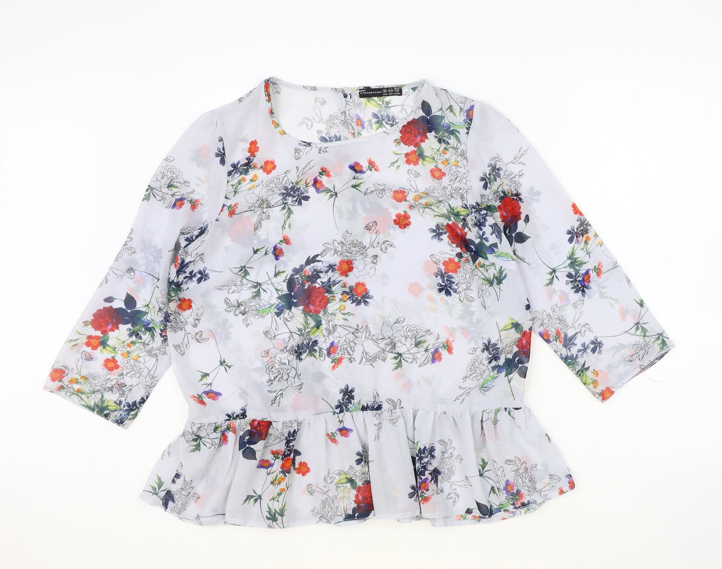 Atmosphere Womens Multicoloured Geometric Polyester Basic Blouse Size 16 Round Neck