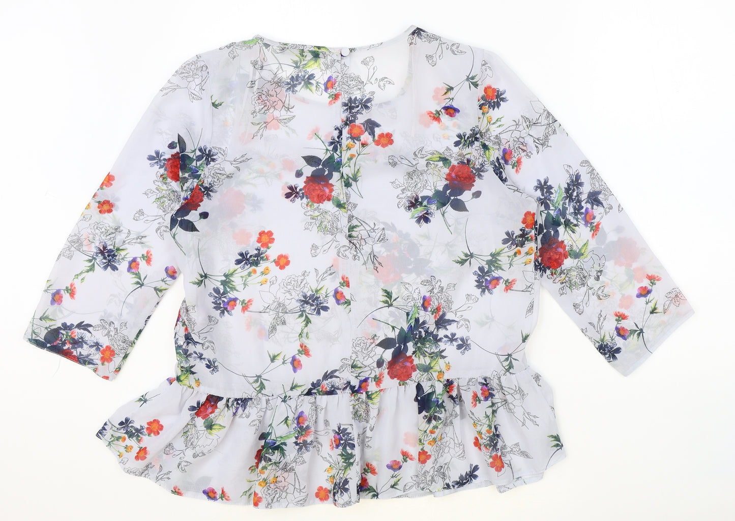 Atmosphere Womens Multicoloured Geometric Polyester Basic Blouse Size 16 Round Neck