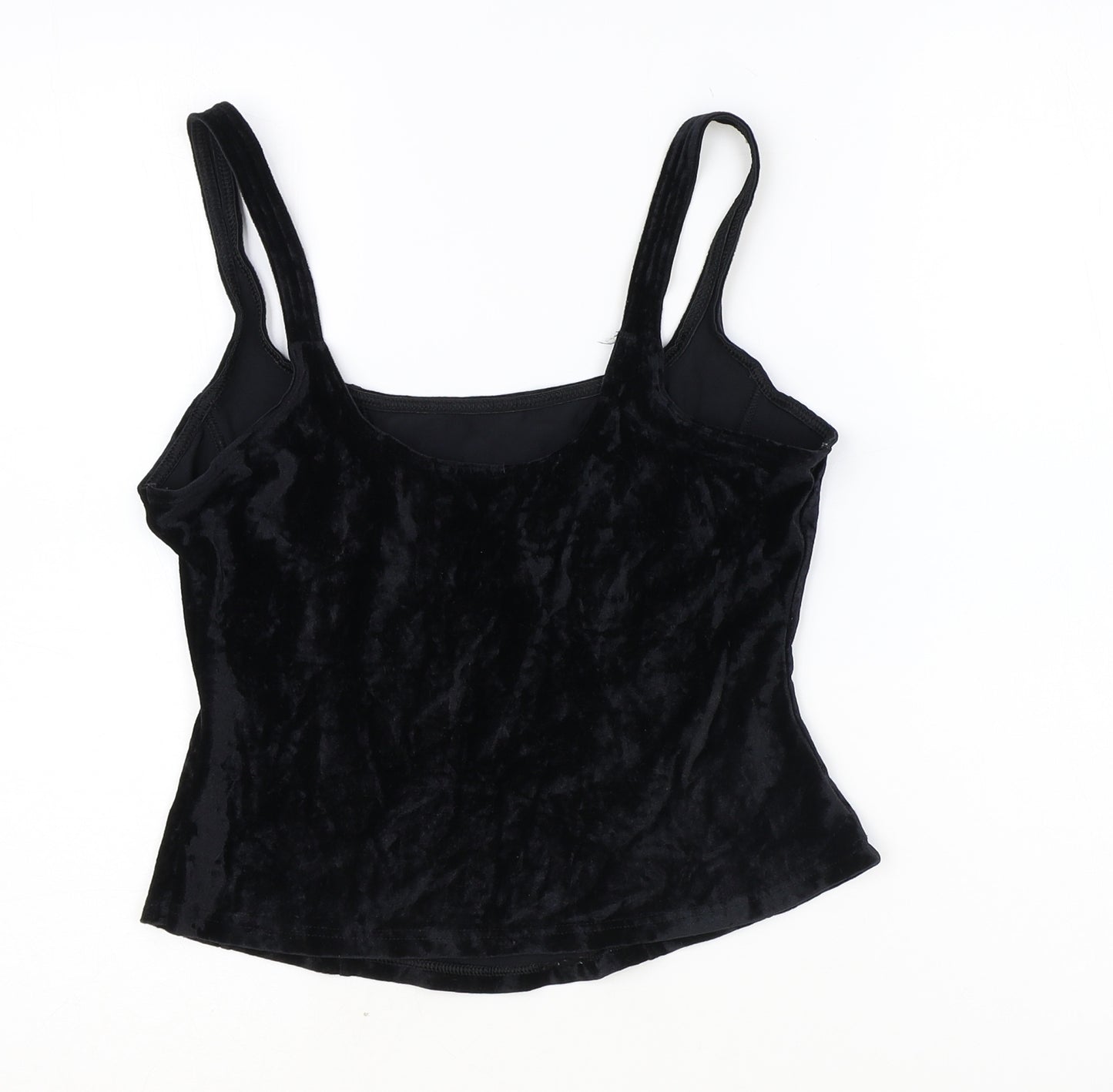 St Michael Womens Black Polyamide Basic Tank Size 16 Round Neck