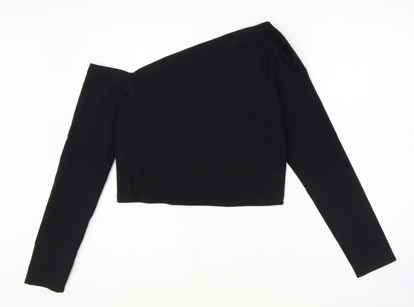 Stradivarius Womens Black Cotton Basic T-Shirt Size XL Square Neck