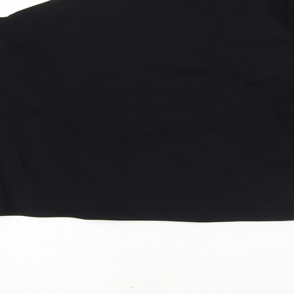 Stradivarius Womens Black Cotton Basic T-Shirt Size XL Square Neck