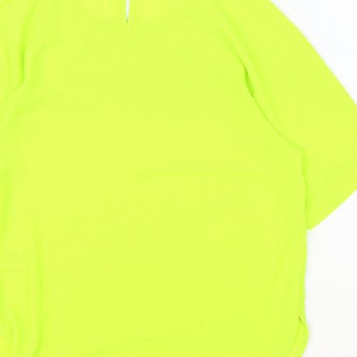 Marks and Spencer Womens Yellow Polyester Basic Blouse Size 6 Round Neck