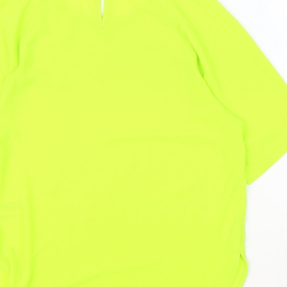 Marks and Spencer Womens Yellow Polyester Basic Blouse Size 6 Round Neck