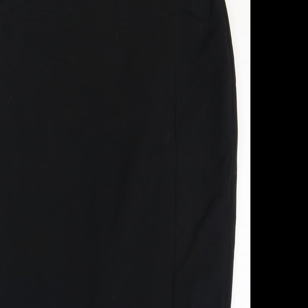 Marks and Spencer Womens Black Polyester Straight & Pencil Skirt Size 12 Zip