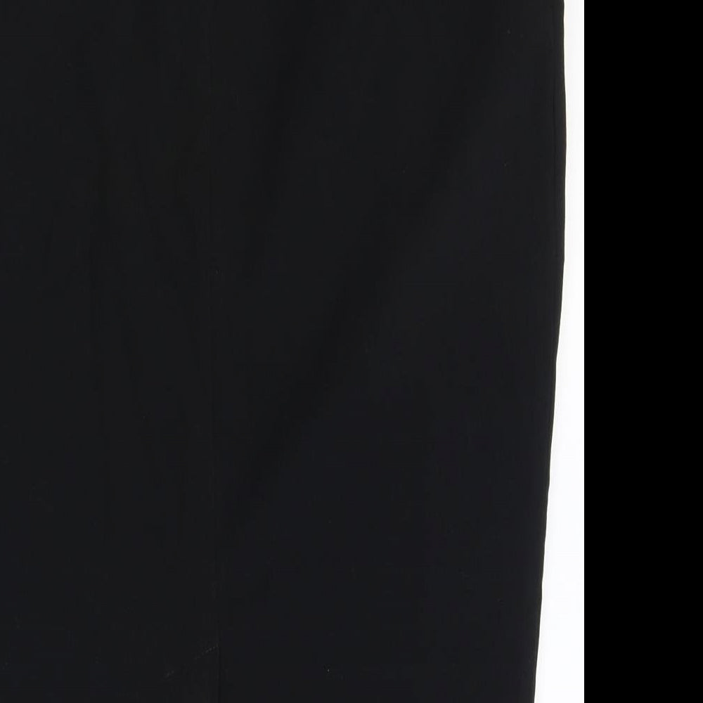 Marks and Spencer Womens Black Polyester Straight & Pencil Skirt Size 12 Zip