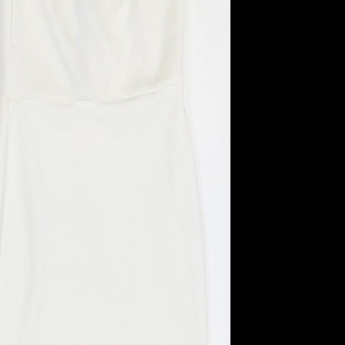 Quiz Womens White Polyester Pencil Dress Size 6 Halter Button