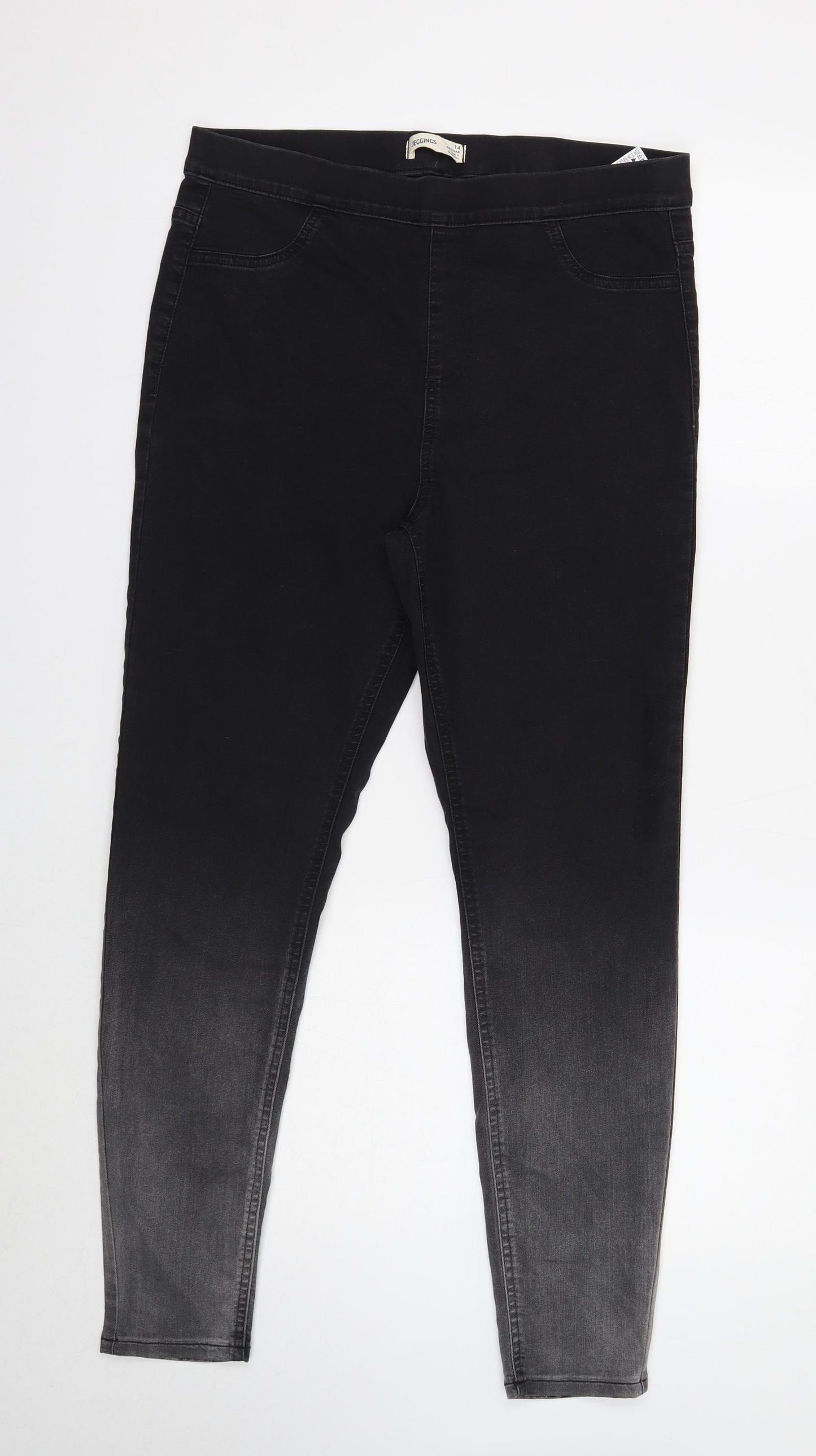 Marks and Spencer Womens Black Cotton Jegging Jeans Size 14 Regular