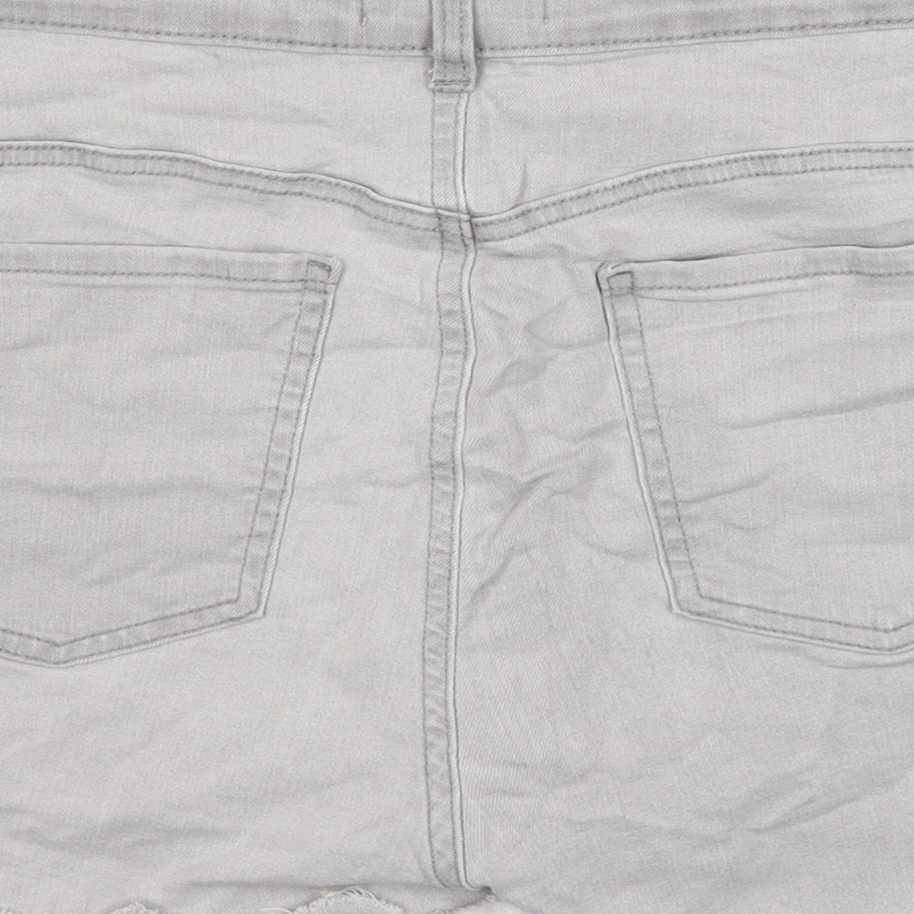 Primark Womens Grey Camel Cut-Off Shorts Size 16 Regular Zip