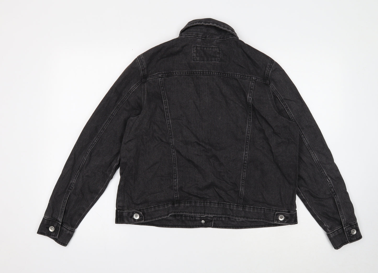 Marks and Spencer Womens Black Jacket Size 12 Button - Denim Jacket