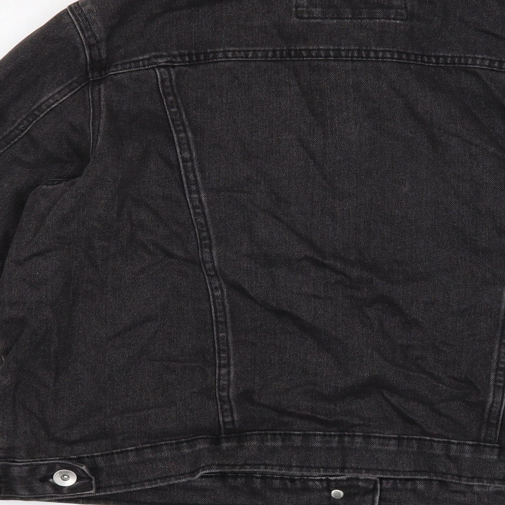 Marks and Spencer Womens Black Jacket Size 12 Button - Denim Jacket