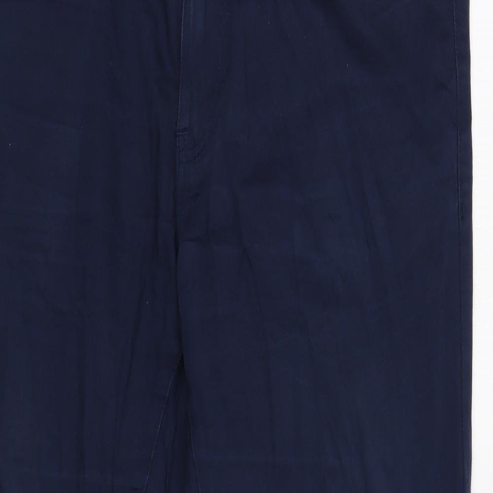 Zara Womens Blue Cotton Straight Jeans Size 16 Regular Zip