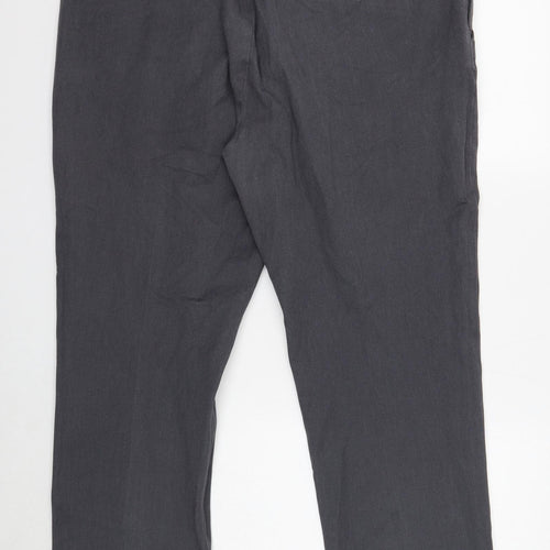 DOCKERS Mens Grey Cotton Straight Jeans Size 40 in L32 in Regular Zip
