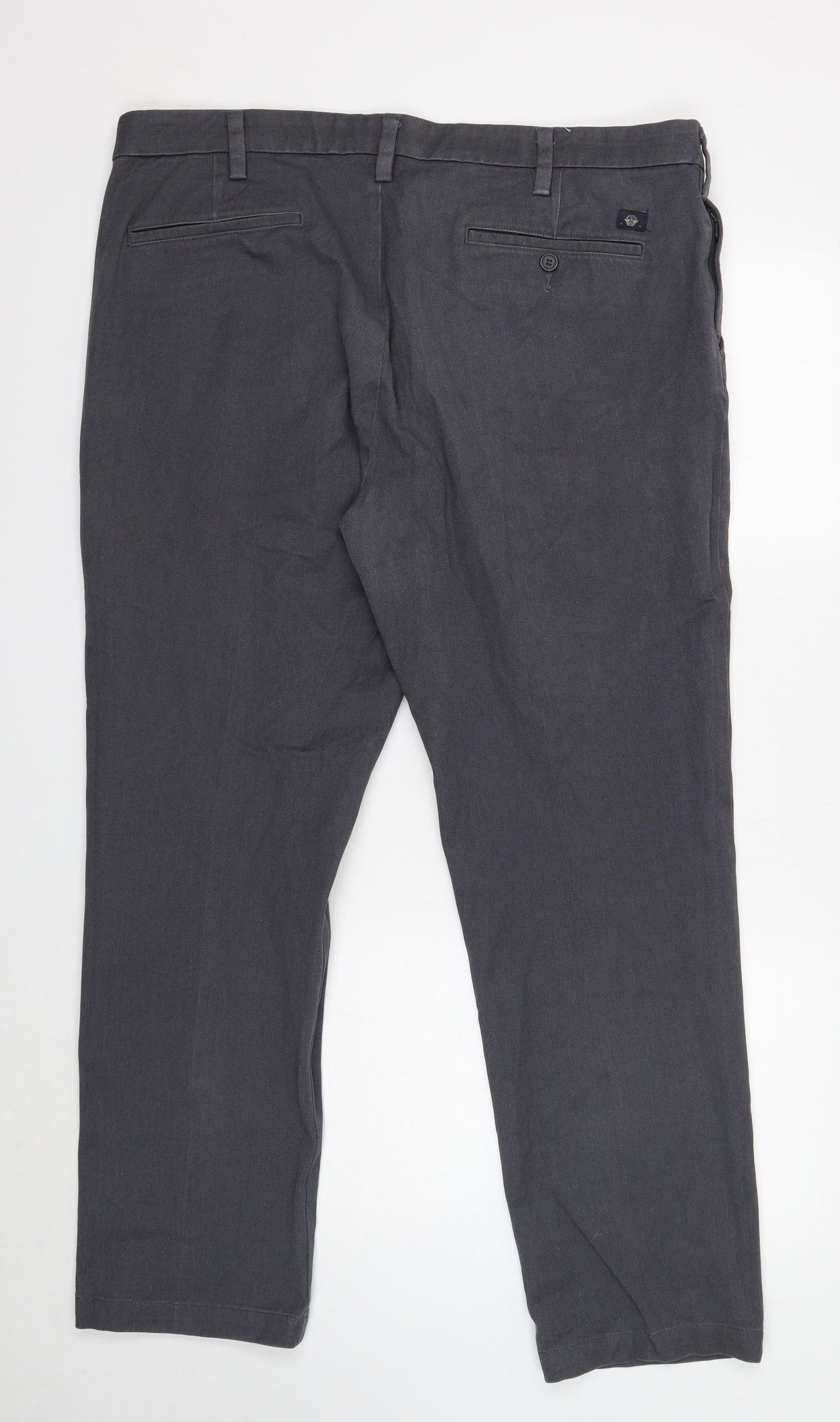 DOCKERS Mens Grey Cotton Straight Jeans Size 40 in L32 in Regular Zip