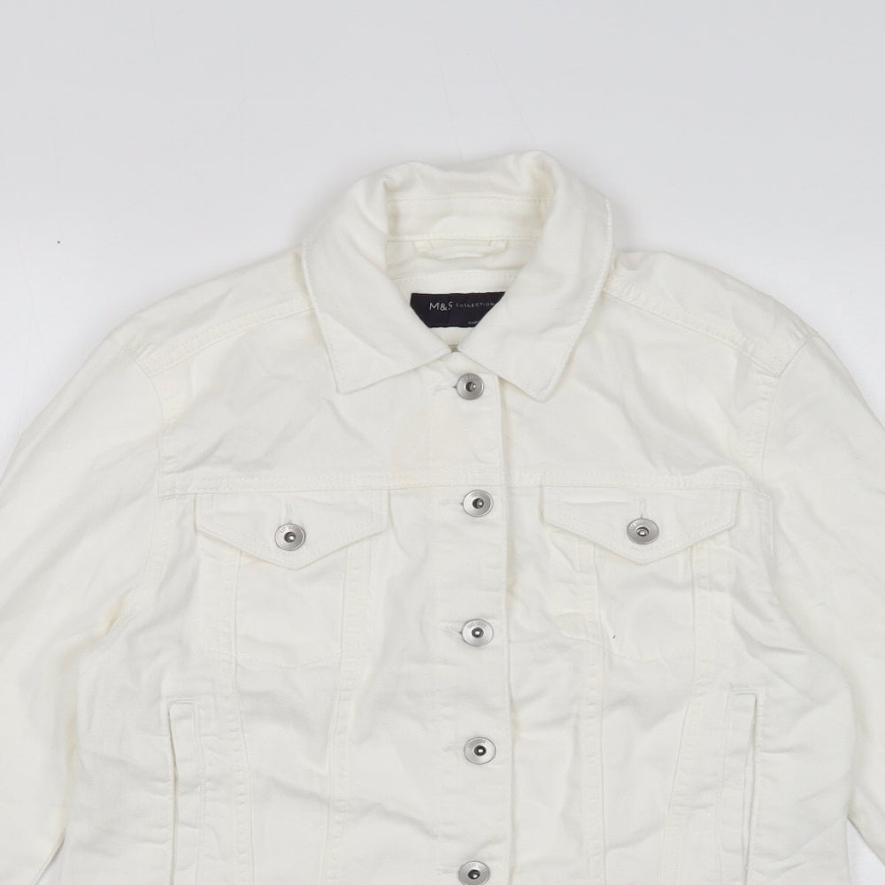 Marks and Spencer Womens White Jacket Size 10 Button