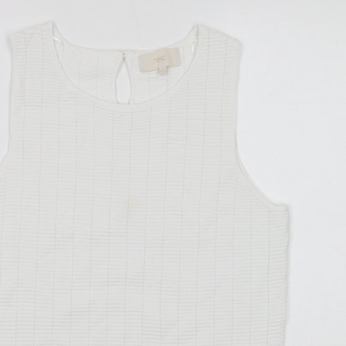 NEXT Womens White Round Neck Viscose Vest Jumper Size 16
